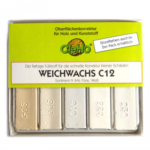 CleHo Weichwachs C12 Holzreparatur Pack, div. Farben wählbar - Farbton: RAL (Weiß)