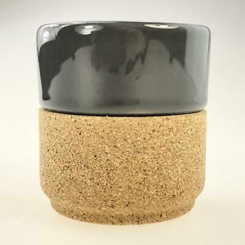 Espresso Tasse dunkelgrau Keramik mit Kork