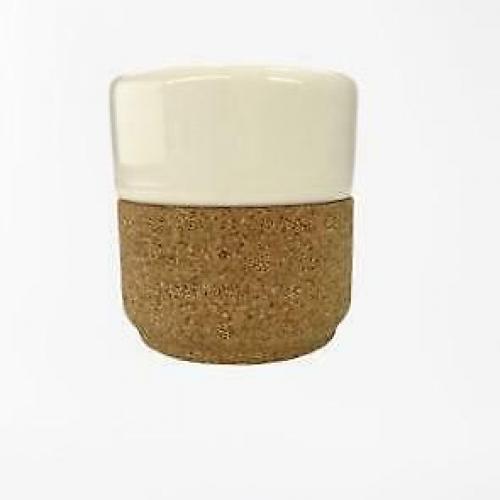 Espresso Tasse perlweiss Keramik mit Kork