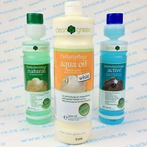 HARO clean & green natural, active + aqua oil white Set für weißes Parkett 