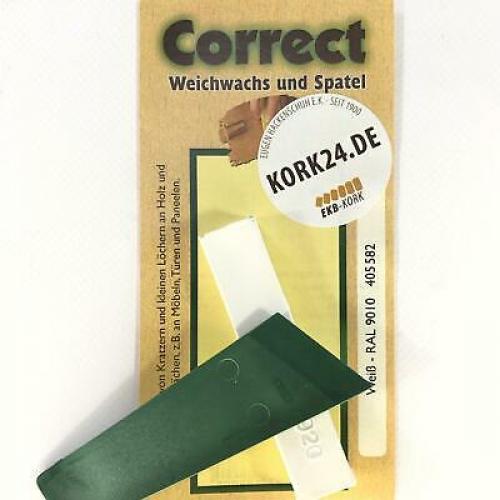 CleHo Weichwachs C12 Holzreparatur-Kit mit Spatel - Farbton: Weiß