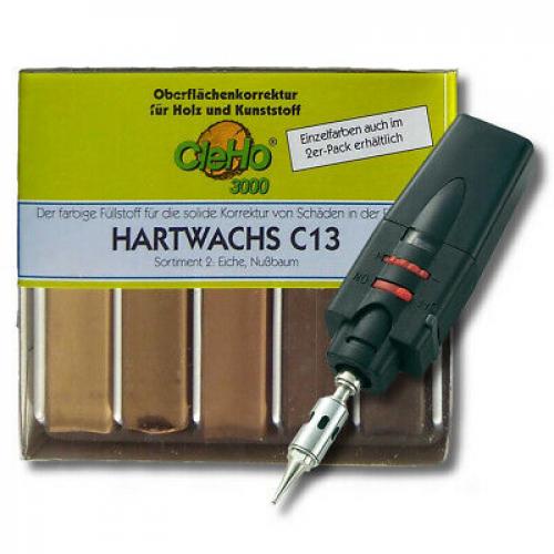 CleHo Hartwachs C13 Holzreparatur mit Hartwachsschmelzer - Farbton: Eiche