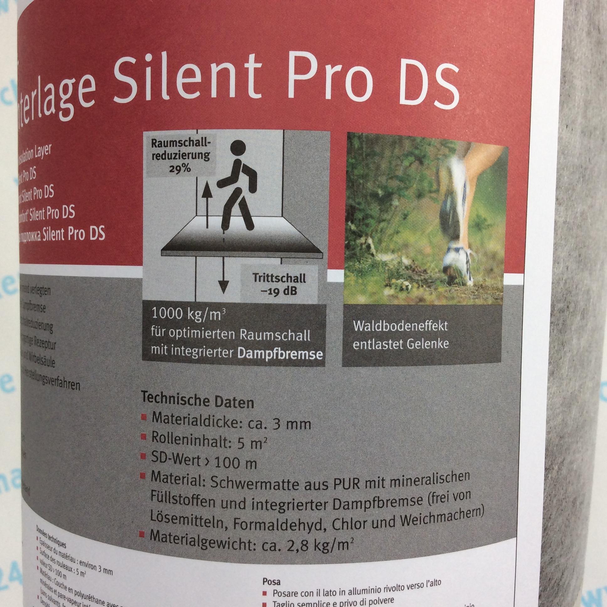 mit Dampfbremse Premium Dämmunterlage 3mm HARO Silent Pro DS 5m² pro Rolle 